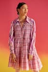 Buy_Uri by Mrunalini Rao_Purple Organic Fabric Collared Boba Shirt Dress  _Online_at_Aza_Fashions