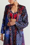 Shop_Aseem Kapoor_Blue Velvet Printed And Embroidered Polka Dariya Floral Applique Jacket  _Online_at_Aza_Fashions