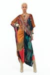 Buy_Aseem Kapoor_Multi Color Italian Crepe Vaayu Embellished Yoke Kaftan Jumpsuit  _at_Aza_Fashions