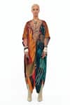 Aseem Kapoor_Multi Color Italian Crepe Vaayu Embellished Yoke Kaftan Jumpsuit  _Online_at_Aza_Fashions