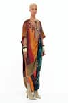 Buy_Aseem Kapoor_Multi Color Italian Crepe Vaayu Embellished Yoke Kaftan Jumpsuit  _Online_at_Aza_Fashions