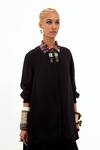 Aseem Kapoor_Black Italian Crepe Printed Collar Mandala Shirt  _Online_at_Aza_Fashions