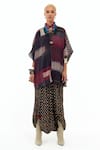 Aseem Kapoor_Black Italian Crepe Printed Mandala Shirt And Draped Trouser Set _Online_at_Aza_Fashions