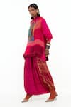 Buy_Aseem Kapoor_Pink Italian Crepe Printed Geometric Atri Shirt And Draped Pant Set  _Online_at_Aza_Fashions