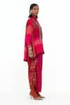 Shop_Aseem Kapoor_Pink Italian Crepe Printed Geometric Atri Shirt And Draped Pant Set  _Online_at_Aza_Fashions