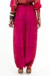 Buy_Aseem Kapoor_Pink Italian Crepe Printed Geometric Atri Shirt And Draped Pant Set  