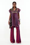 Buy_Aseem Kapoor_Multi Color Crinkle Crepe Nero Printed Tunic And Trouser Set _Online_at_Aza_Fashions