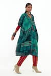 Buy_Aseem Kapoor_Green Crinkle Crepe Embroidered Aari Ritu Printed Kaftan And Trouser Set _Online_at_Aza_Fashions