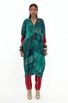 Shop_Aseem Kapoor_Green Crinkle Crepe Embroidered Aari Ritu Printed Kaftan And Trouser Set _Online_at_Aza_Fashions