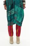 Aseem Kapoor_Green Crinkle Crepe Embroidered Aari Ritu Printed Kaftan And Trouser Set _at_Aza_Fashions