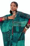 Buy_Aseem Kapoor_Green Crinkle Crepe Embroidered Aari Ritu Printed Kaftan And Trouser Set 
