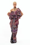 Buy_Aseem Kapoor_Multi Color Crinkle Crepe Printed Collage Roxxana Ruffle Dress _Online_at_Aza_Fashions