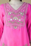 Shop_Nazar By Indu_Pink Cotton Sequins, Embroidery, Beads, Gota Floral Thread And Kurta Sharara Set _Online_at_Aza_Fashions