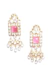 Buy_Ivorine_White Moissanite Polki Moon Stone Studded Dangler Earrings _Online_at_Aza_Fashions