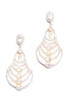 Buy_Ivorine_White Moissanite Polki Embellished Tiered Drop Earrings _Online_at_Aza_Fashions