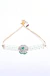 Buy_Ivorine_Green Semi Precious Stones Emerald Embellished Choker Set _Online_at_Aza_Fashions