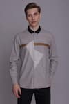 Buy_Lacquer Embassy_Grey Cotton Cut And Sew Baltoro Shirt  _at_Aza_Fashions