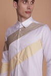 Shop_Lacquer Embassy_White Cotton Satin Cut And Sew Banksia Striped Pattern Shirt _Online_at_Aza_Fashions