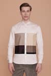 Buy_Lacquer Embassy_Cream Cotton Cut And Sew Cedar Striped Pattern Shirt _at_Aza_Fashions