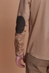 Shop_Lacquer Embassy_Beige Cotton Embroidered Leaf Franz Placement Shirt  _Online_at_Aza_Fashions