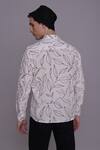 Shop_Lacquer Embassy_White Cotton Flex Print Falling Leaves Prairie Shirt _at_Aza_Fashions