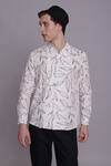 Shop_Lacquer Embassy_White Cotton Flex Print Falling Leaves Prairie Shirt _Online_at_Aza_Fashions