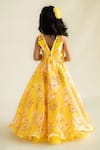 Shop_Ruchika Lath Label_Yellow Crepe, Organza, Cotton, Silk Buttercup Bloom Print Lehenga Blouse Set _at_Aza_Fashions