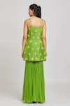 Shop_Nitisha Kashyap Official_Green Silk, Net, Georgette Sequins, And Zardosi Embroidered Kurta Sharara Set _at_Aza_Fashions