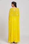 Shop_Nitisha Kashyap Official_Yellow Silk, Crepe Sequins, Mirrors, Beads Resham And Embroidered Cape Skirt Set _at_Aza_Fashions