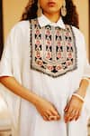 Buy_Avacara_White Silk Embroidered Yoke Marodi Collared Neck Kaftan With Pant _Online_at_Aza_Fashions