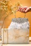 Buy_NR BY NIDHI RATHI_White Embellished Crystal Clutch _at_Aza_Fashions