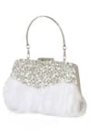 Shop_NR BY NIDHI RATHI_White Embellished Crystal Clutch _at_Aza_Fashions