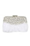 NR BY NIDHI RATHI_White Embellished Crystal Clutch _Online_at_Aza_Fashions