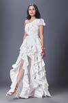 Buy_Deepika Arora_White Ponte Roma Embellished Applique One Shoulder Cascade Ruffle Dress _at_Aza_Fashions