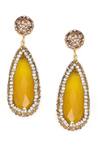 Buy_TAD Accessories_Yellow Stone Embellished Drop Earrings _Online_at_Aza_Fashions