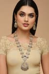 Buy_TAD Accessories_Multi Color Imitation Kundan Flower Cutwork Stone Embellished Long Necklace Set _at_Aza_Fashions