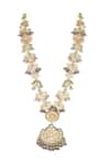 Buy_TAD Accessories_Multi Color Imitation Kundan Flower Cutwork Stone Embellished Long Necklace Set _Online_at_Aza_Fashions