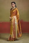 Dressfolk_Yellow Handloom Silk Kadambari Maheshwari Saree _Online_at_Aza_Fashions