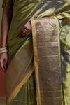 Shop_Dressfolk_Green Handloom Silk Leela Maheshwari Saree _Online_at_Aza_Fashions