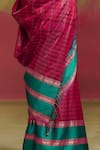 Buy_Dressfolk_Pink Handloom Silk Navrani Maheshwari Striped Saree _Online_at_Aza_Fashions