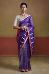 Buy_Dressfolk_Purple Handloom Silk Padmini Zari Striped Saree _at_Aza_Fashions