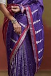 Buy_Dressfolk_Purple Handloom Silk Padmini Zari Striped Saree _Online_at_Aza_Fashions