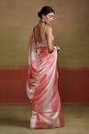 Shop_Dressfolk_Pink Handloom Cotton Pastel Silk Panelled Saree With Running Blouse_at_Aza_Fashions