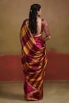 Shop_Dressfolk_Multi Color Handloom Silk Samyukta Contrast Stripe Saree _at_Aza_Fashions