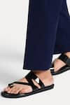 Buy_Morf_Black Plain Slip-on Patent Sandals  _at_Aza_Fashions