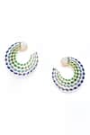 Nayaab by Aleezeh_Blue Stones Gradient Studded Earrings_Online_at_Aza_Fashions