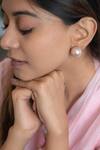 Do Taara_Pink Pearls Embellished Studs _Online_at_Aza_Fashions