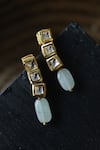 Shop_Do Taara_Green Diamonds, Stones Kundan Embellished Drop Earrings _at_Aza_Fashions