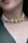 Buy_Do Taara_Gold Plated Kundan And Pearl Embellished Choker Necklace _Online_at_Aza_Fashions