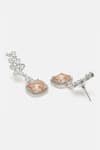 Buy_Dugran By Dugristyle_Orange American Diamonds Vine Natural Stone Studded Dangler Earrings _Online_at_Aza_Fashions